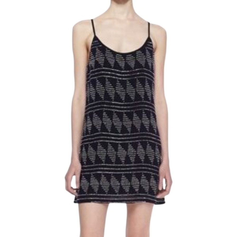 Revolve Parker Lola Black Beaded Flapper Cocktail Mini Dress Size Medium‎